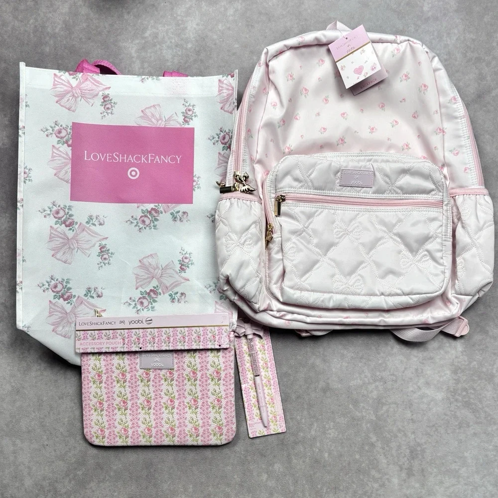 LoveShackFancy Target NWT Ballet Bloom Set Backpack Pencil Case Pen and Bag